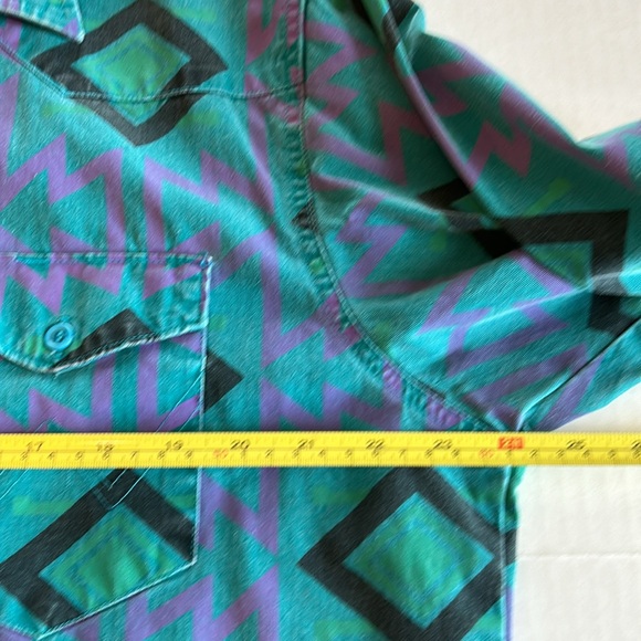 Vintage Wrangler L/S Aztec  Brushpopper Western  Cowboy Shirt. Size 16 1/2 x 35 - Picture 5 of 9